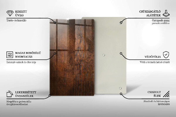 Tocător de bucătărie Scândură din lemn de culoare închisă