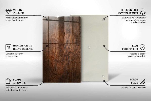 Tocător de bucătărie Scândură din lemn de culoare închisă