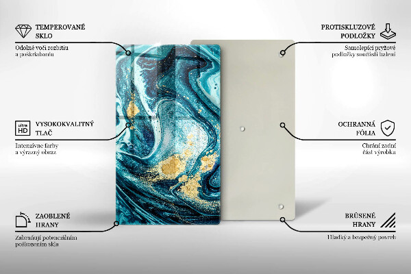 Tocător de bucătărie Abstracția aurului albastru