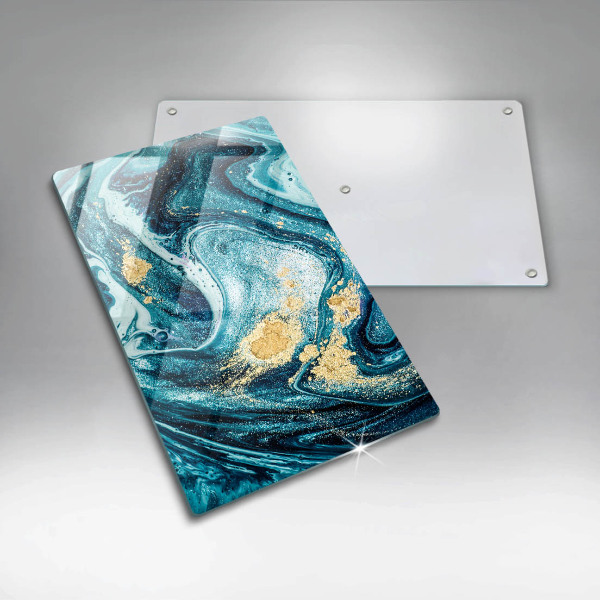 Tocător de bucătărie Abstracția aurului albastru
