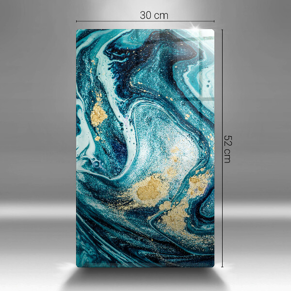 Tocător de bucătărie Abstracția aurului albastru