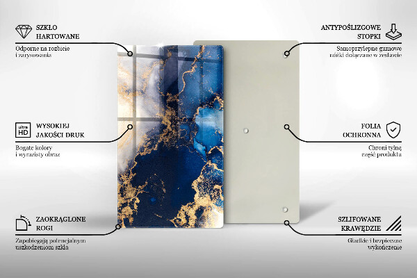 Tocător din sticlă Fundal elegant și auriu