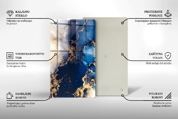 Tocător din sticlă Fundal elegant și auriu