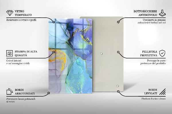 Tocător din sticlă Piatră de aur crăpată