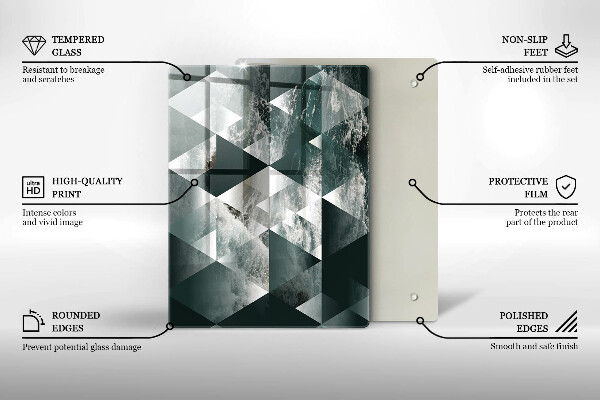 Tocător din sticlă Piatră de aur crăpată
