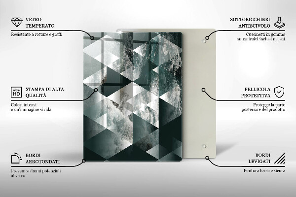 Tocător din sticlă Piatră de aur crăpată
