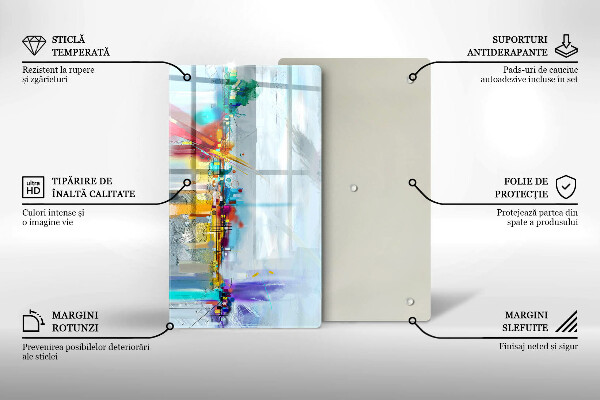 Tocător de bucătărie Abstracție pictată