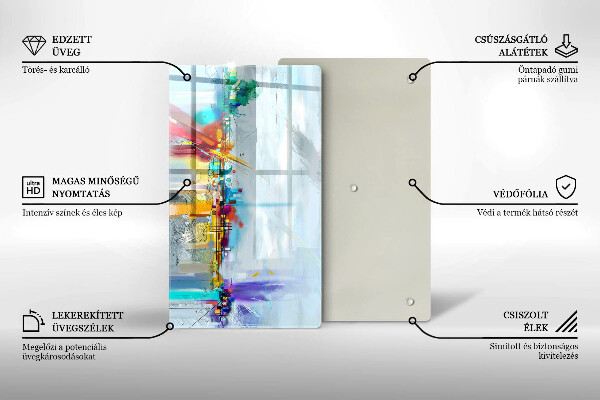 Tocător de bucătărie Abstracție pictată