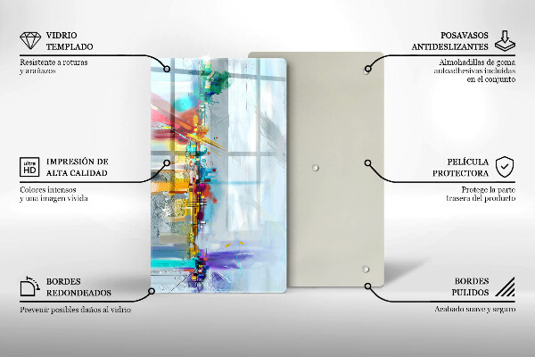 Tocător de bucătărie Abstracție pictată