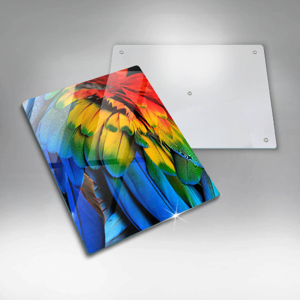 Tocător de bucătărie Pene de papagal colorate