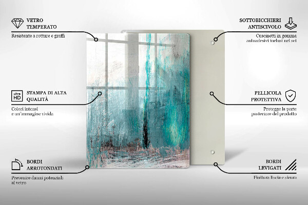 Tocător de bucătărie Pene de papagal colorate