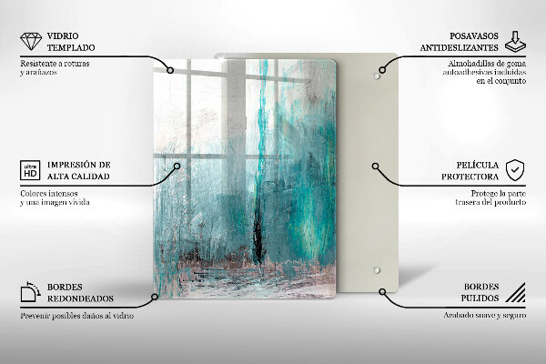 Tocător de bucătărie Pene de papagal colorate