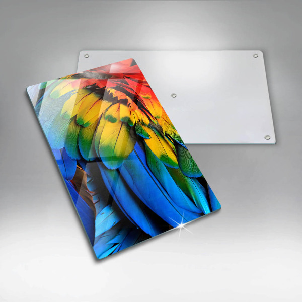 Tocător de bucătărie Pene de papagal colorate