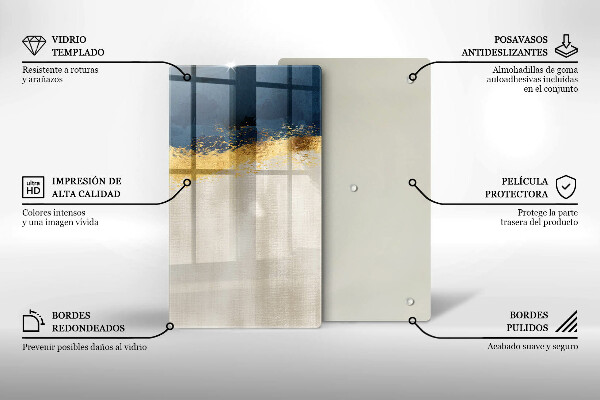 Tocător de bucătărie Abstracția aurului