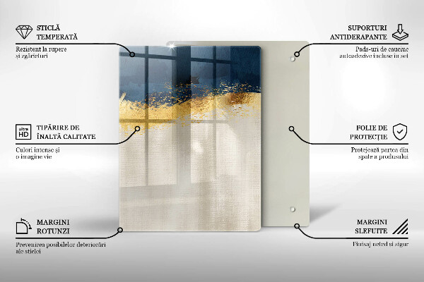 Tocător de bucătărie Abstracția aurului