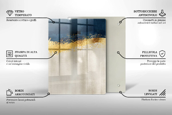 Tocător de bucătărie Abstracția aurului