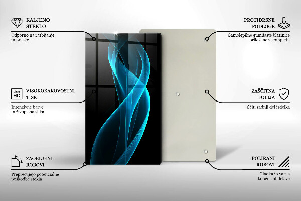 Tocător de bucătărie Abstracția albastră