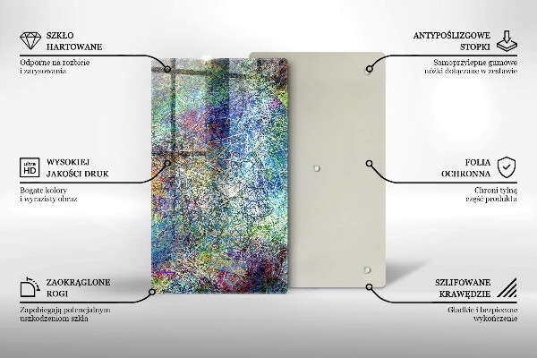 Tocător de bucătărie Abstracție de linii colorate