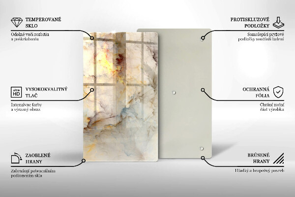 Tocător de bucătărie Textura de marmură cu aur
