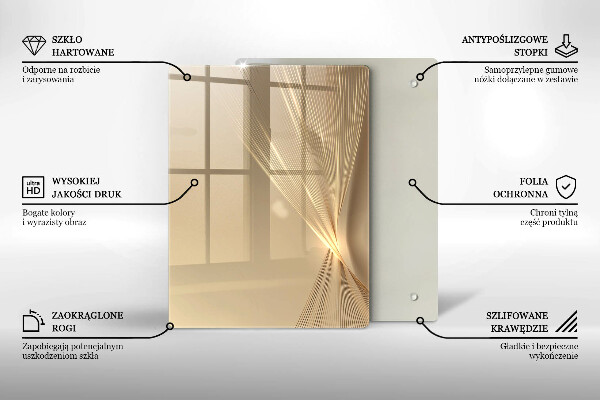 Tocător din sticlă Masă neagră abstractă