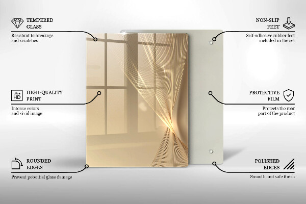 Tocător din sticlă Masă neagră abstractă