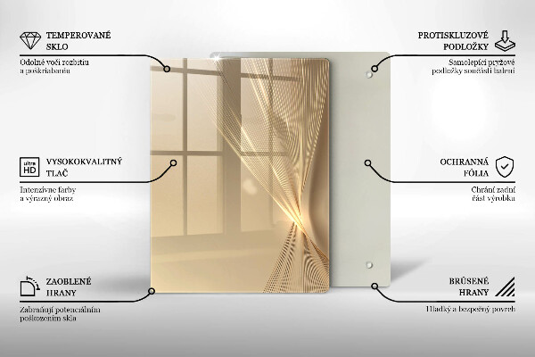 Tocător din sticlă Masă neagră abstractă