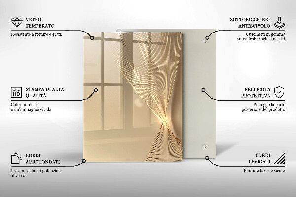 Tocător din sticlă Masă neagră abstractă