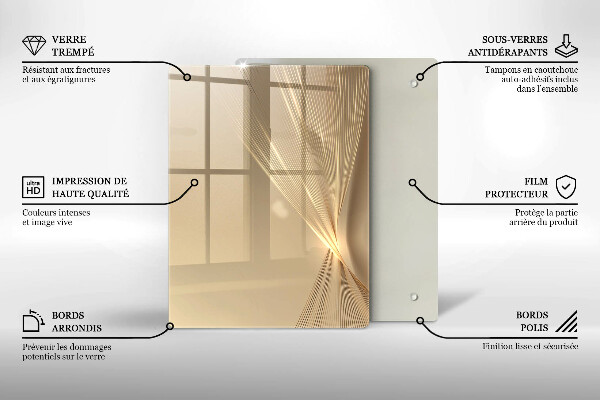 Tocător din sticlă Masă neagră abstractă