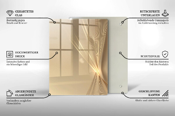 Tocător din sticlă Masă neagră abstractă