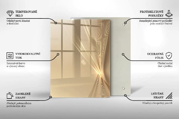 Tocător din sticlă Masă neagră abstractă