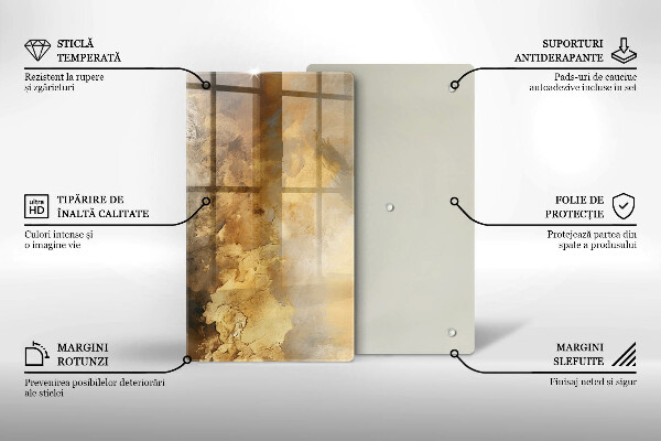 Tocător din sticlă Textura bogata