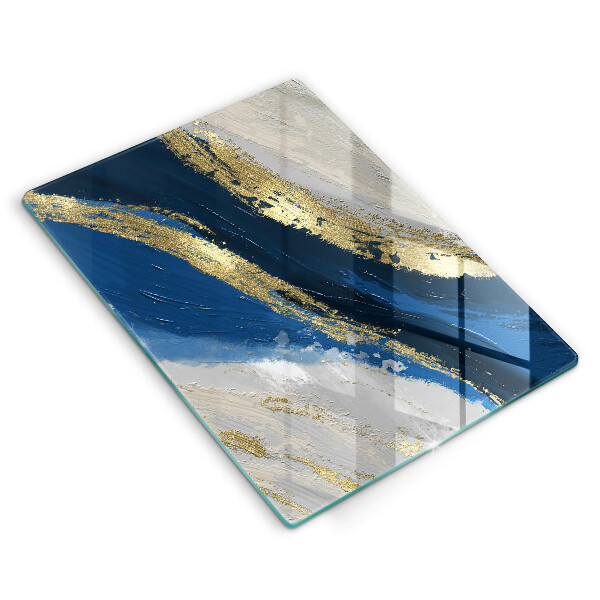 Tocător din sticlă Textura cu aur