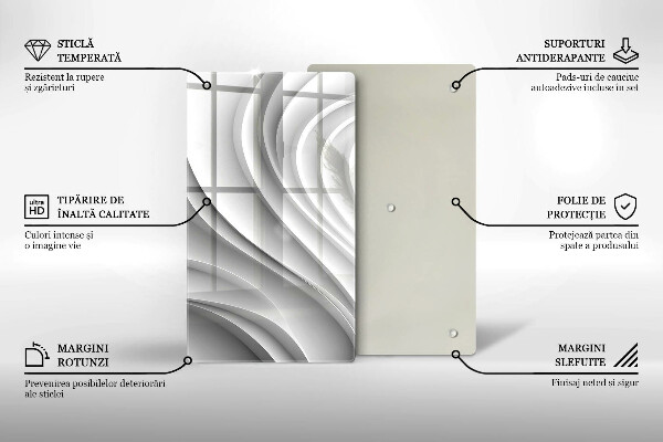 Tocător din sticlă Linii geometrice