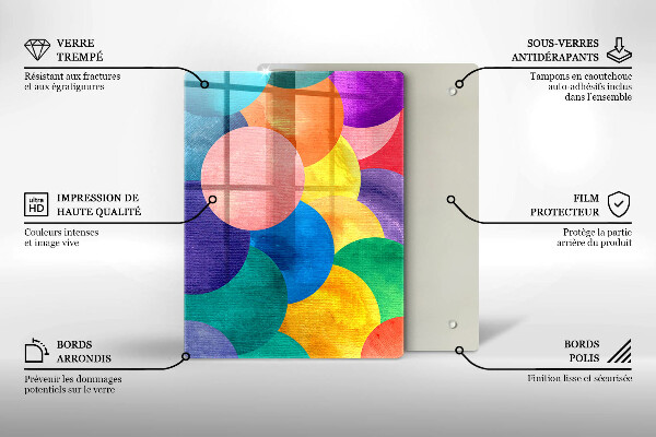 Tocător din sticlă Linii geometrice