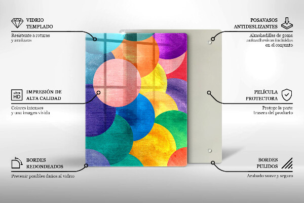 Tocător din sticlă Linii geometrice