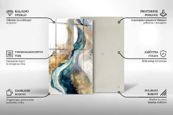 Tocător din sticlă Marmură colorată