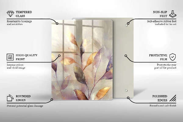 Tocător din sticlă Legume pe masă