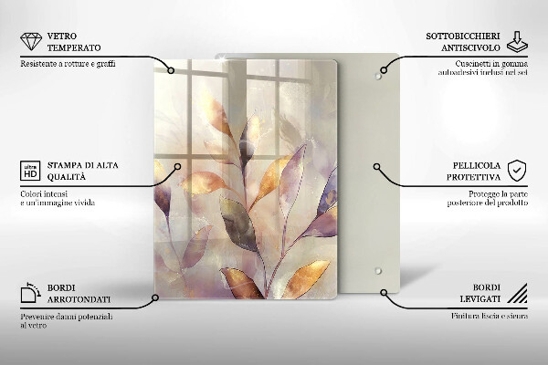 Tocător din sticlă Legume pe masă