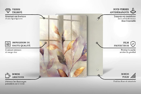 Tocător din sticlă Legume pe masă