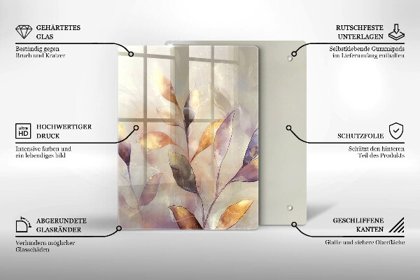 Tocător din sticlă Legume pe masă