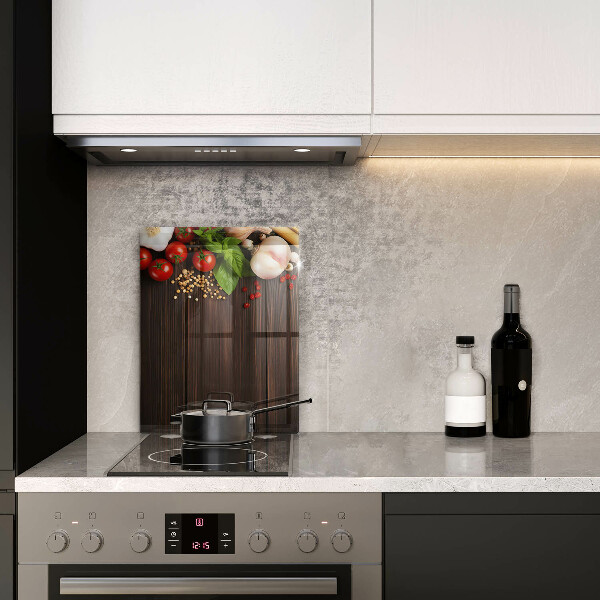 Tocător din sticlă Legume pe masă