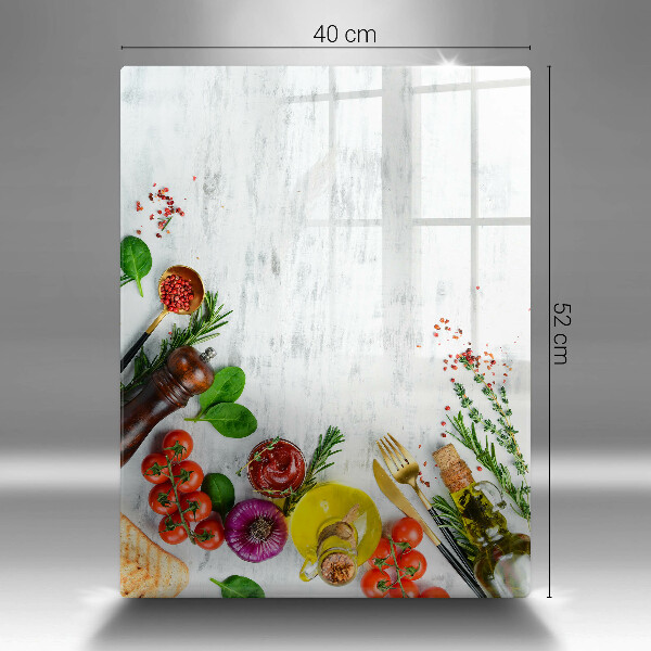 Tocător din sticlă Legume și condimente