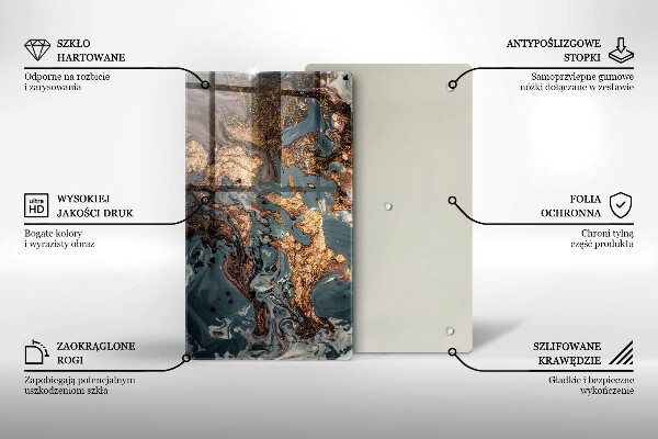 Tocător de bucătărie Stâncă decorativă cu aur