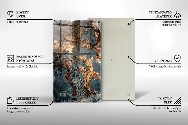 Tocător de bucătărie Stâncă decorativă cu aur