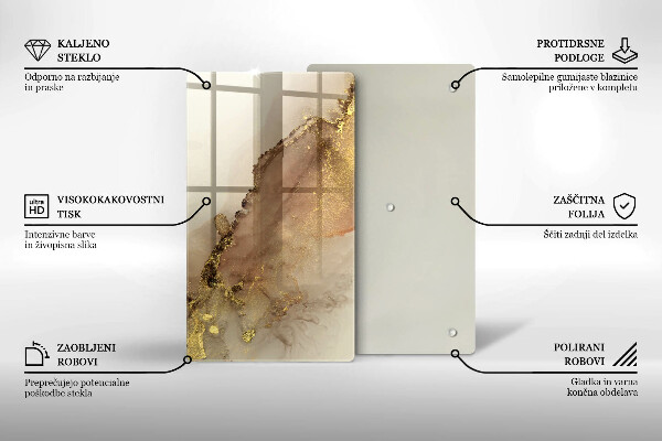 Tocător de bucătărie Abstracția aurului
