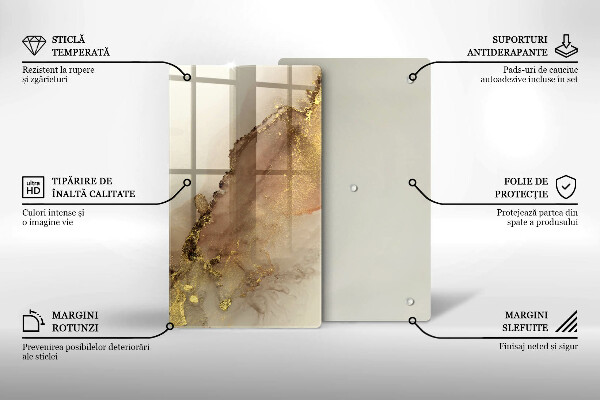 Tocător de bucătărie Abstracția aurului