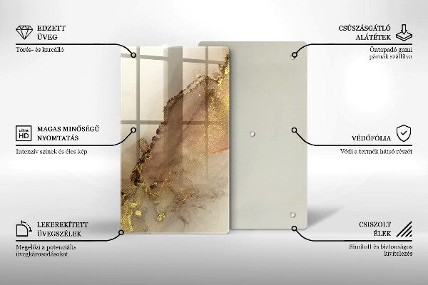 Tocător de bucătărie Abstracția aurului