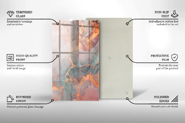 Tocător de bucătărie Marmură cu aur