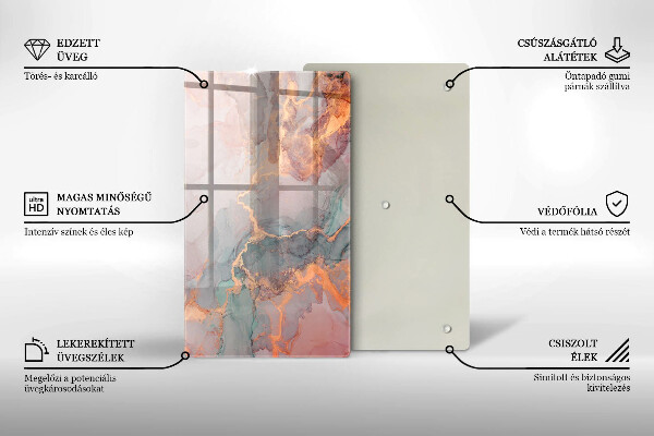 Tocător de bucătărie Marmură cu aur