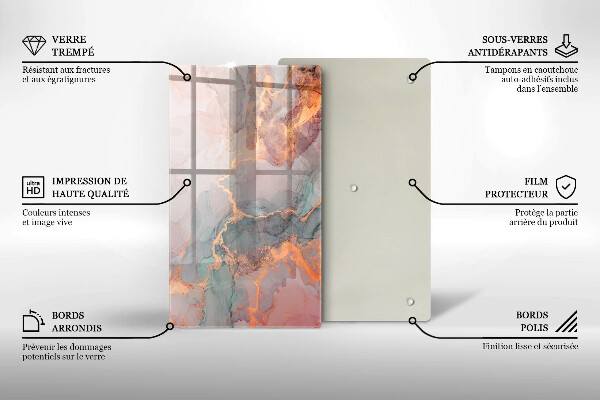 Tocător de bucătărie Marmură cu aur